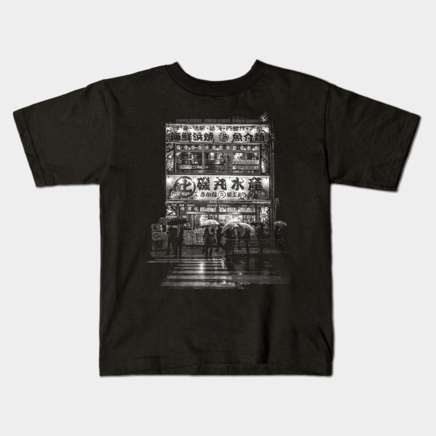 Tokyo Street Monochrome Kids T-Shirt by TKL